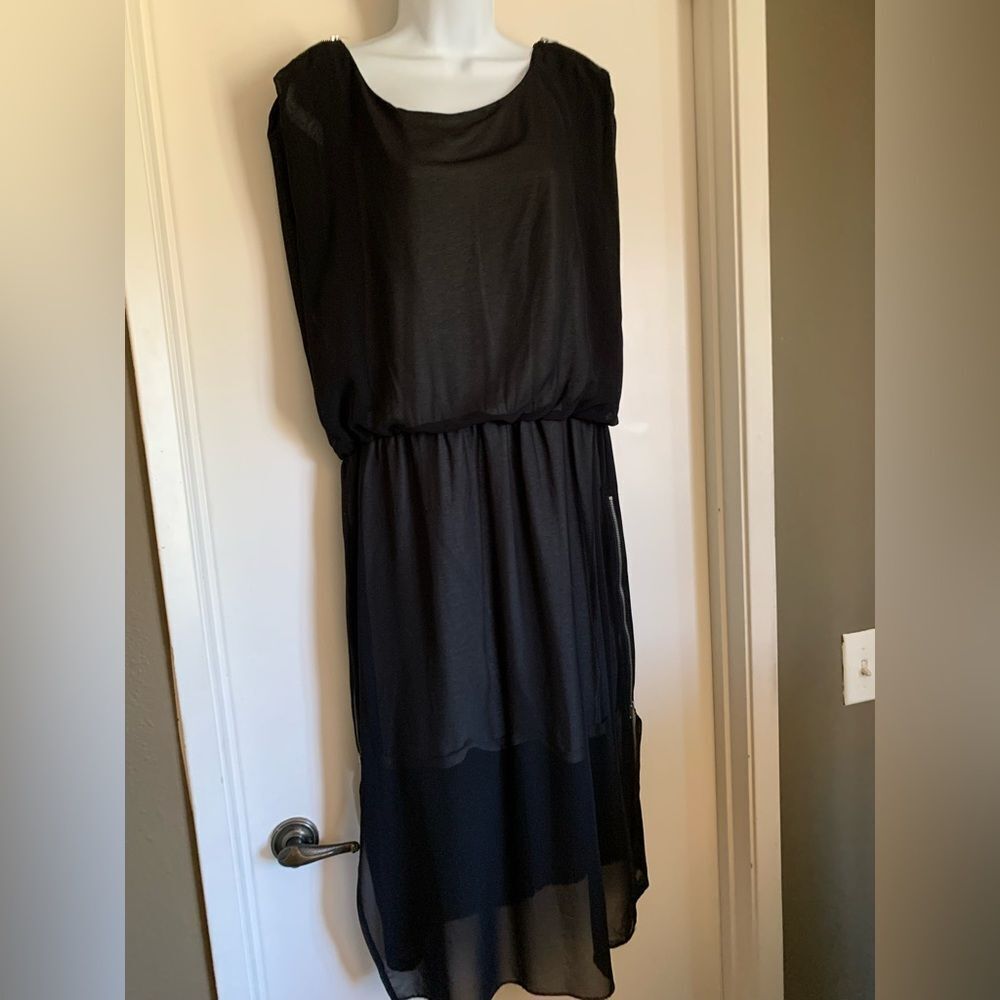 ASOS Warehouse Gray Jersey Dress with Mesh Overlay Size UK 16 (US 12)